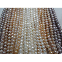 12-13mm Fast Rund / Kartoffelform Echte Pearl Strands (ES386)